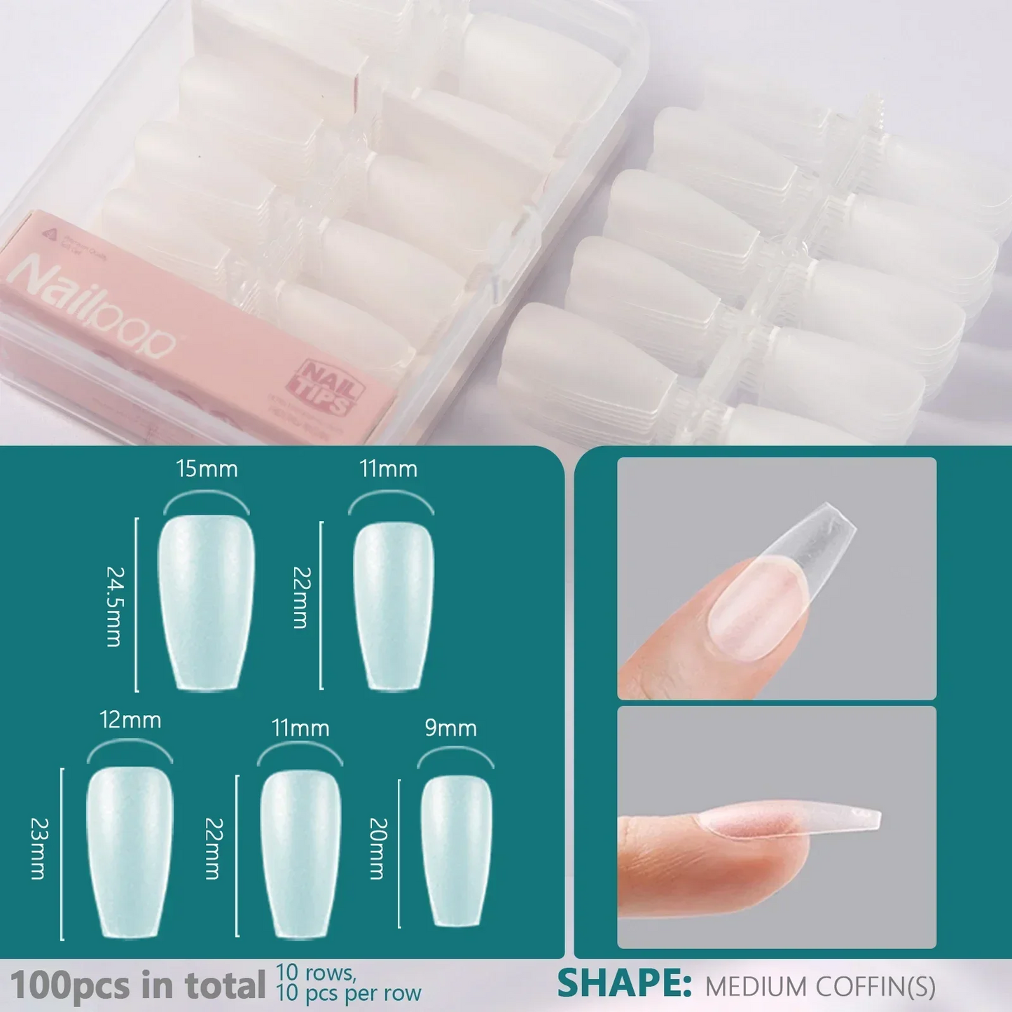 Soft Gel Tips for Nails Extension System Ultra Matt Short Coffin Fake Nail Capsule for Handmade Press on Nails 100pcs