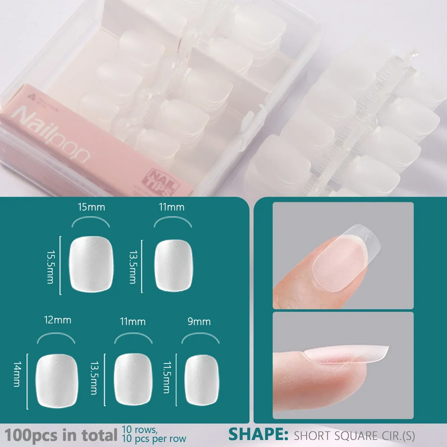 Soft Gel Tips for Nails Extension System Ultra Matt Short Coffin Fake Nail Capsule for Handmade Press on Nails 100pcs