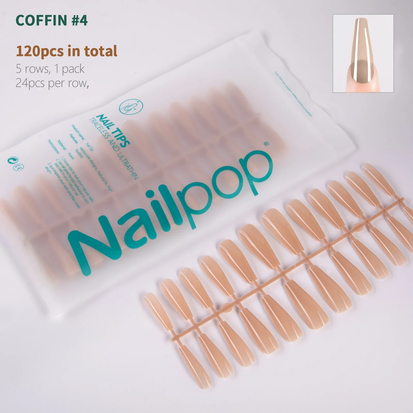 Nude Colorful Square Soft Gel Artificial Fingernails Press-on Coffin Almond Nail Extensions Body Glitter Acrylic Tips Colorful